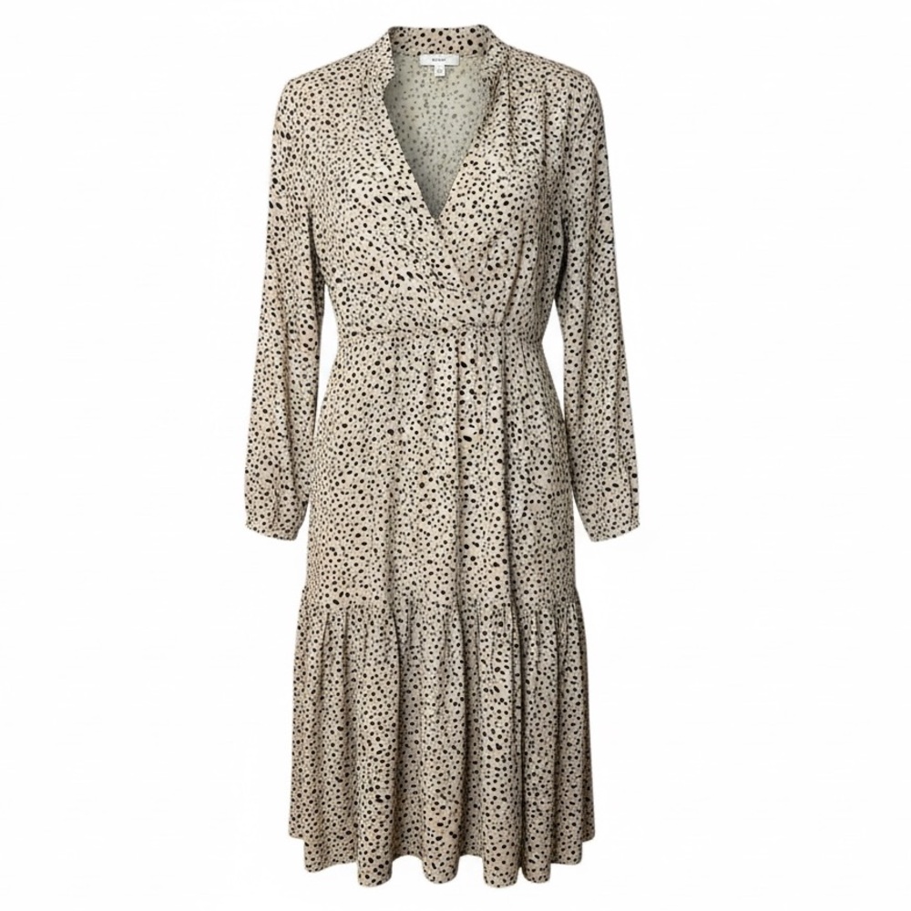 Elegant Long Sleeve Polka Dot Dress